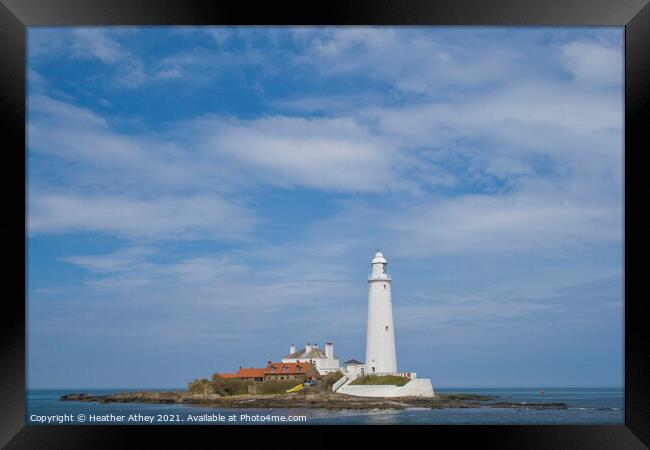 St Mar's Lighthouse Framed Print by Heather Athey