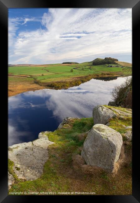 Crag Lough, Hadrian's Wall, Northumberland Framed Print by Heather Athey
