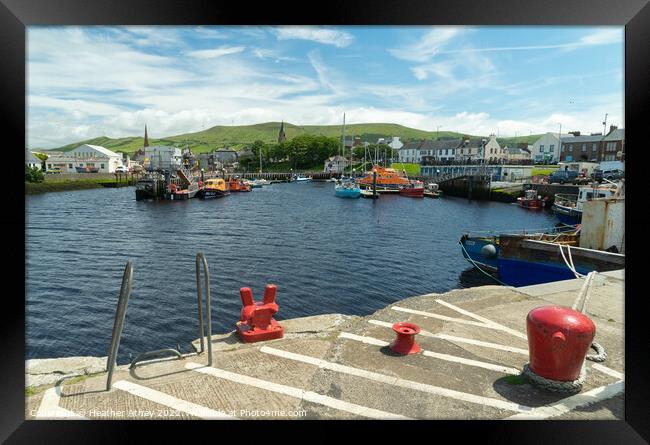 Harbour scene at Girvan, Scotland Framed Print by Heather Athey