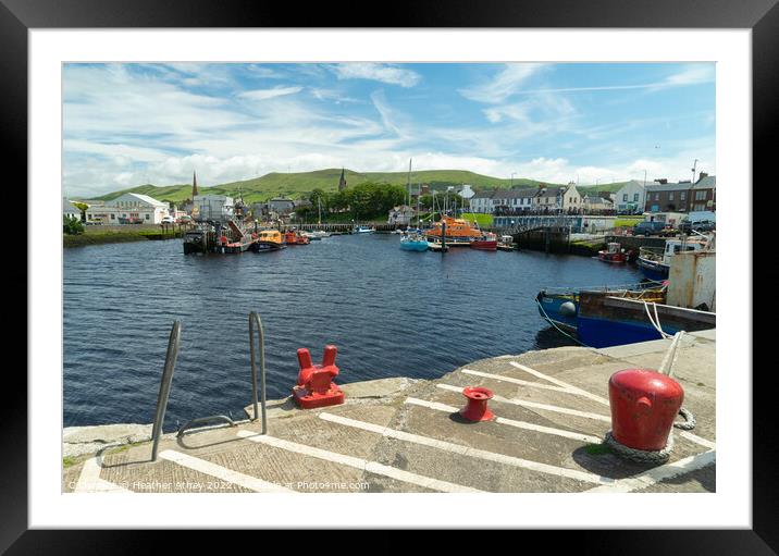 Harbour scene at Girvan, Scotland Framed Mounted Print by Heather Athey