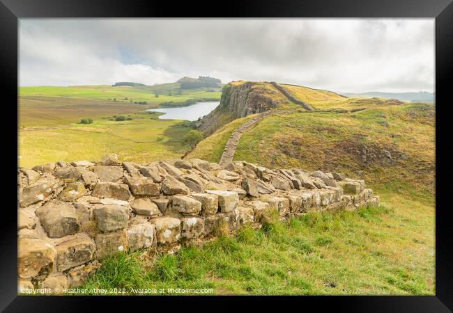 Hadrian's wall  in Northumberland Framed Print by Heather Athey