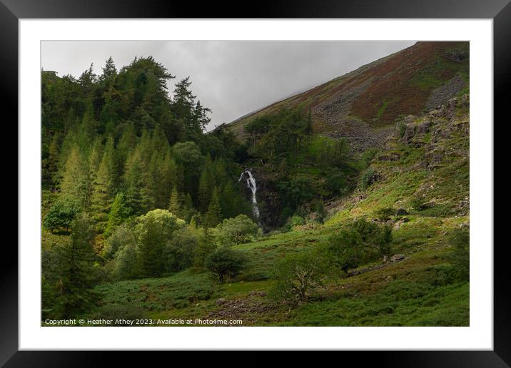Taylors Gill Force near Seathwaite in Cumbria Framed Mounted Print by Heather Athey