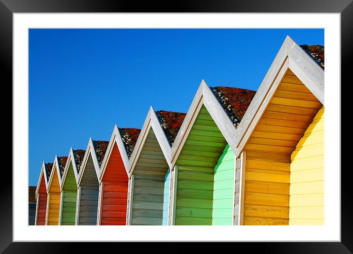 Beach Huts 2 Framed Mounted Print by Heather Athey