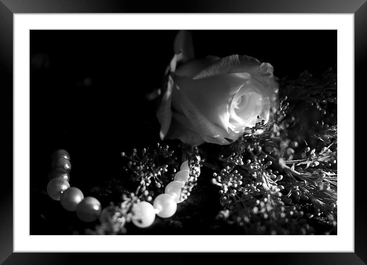 Rose & Pearls Framed Mounted Print by Heather Athey