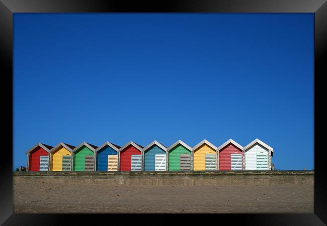 Beach Huts 1 Framed Print by Heather Athey