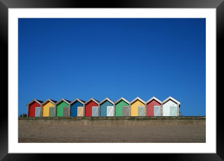Beach Huts 1 Framed Mounted Print by Heather Athey