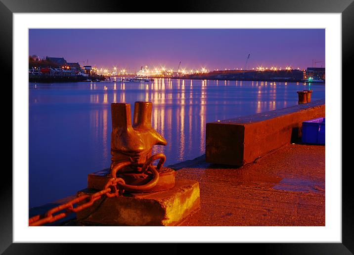 Lights on the Tyne Framed Mounted Print by Heather Athey