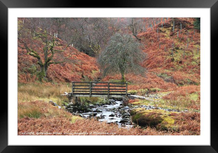 Pennine Bridge in winter Framed Mounted Print by Heather Athey