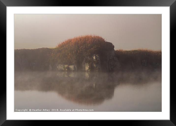 Quarry Reflections Framed Mounted Print by Heather Athey