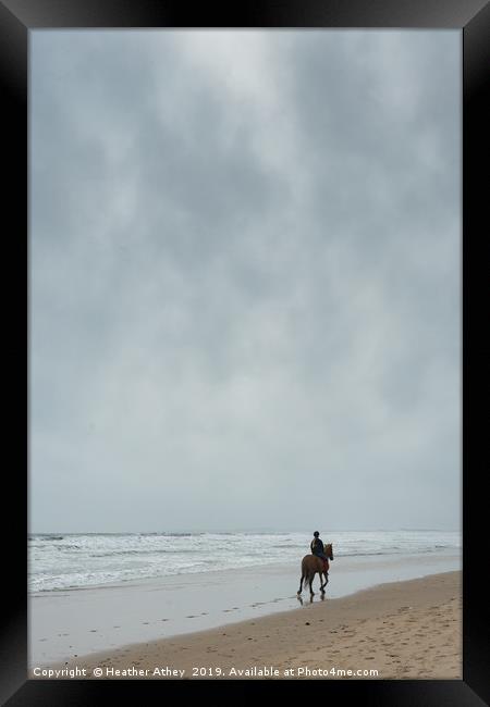 Rider in the Storm Framed Print by Heather Athey