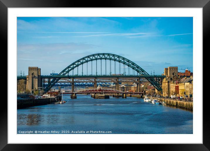 Newcastle river view Framed Mounted Print by Heather Athey