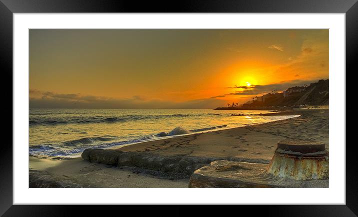 Los Angeles - Malibu Sunset Framed Mounted Print by Oliver Walton