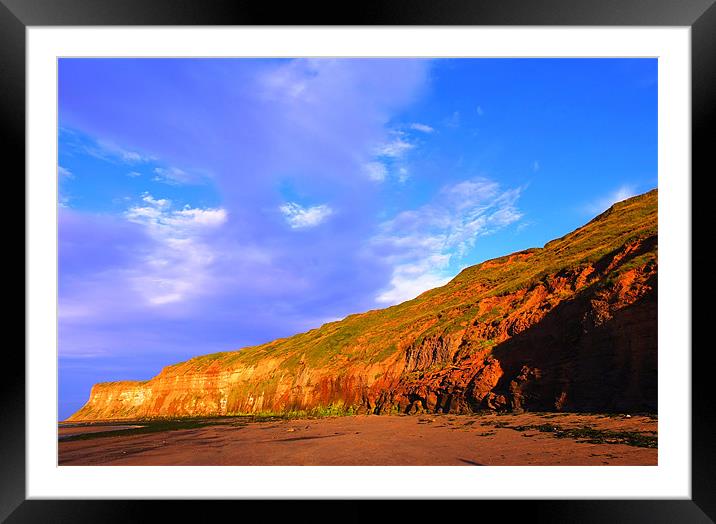 Golden cliffs of Saltburn Framed Mounted Print by andrew pearson
