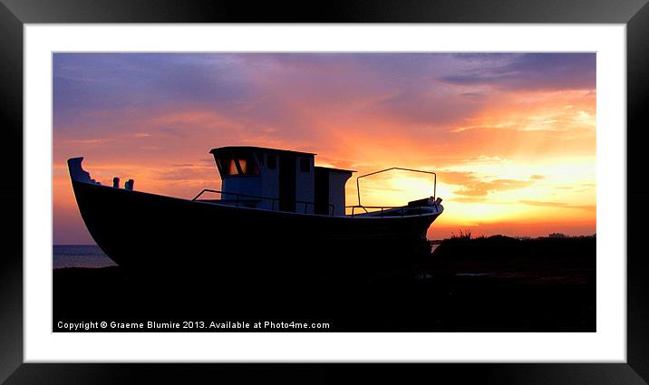 Cypriot sunset Framed Mounted Print by Graeme B