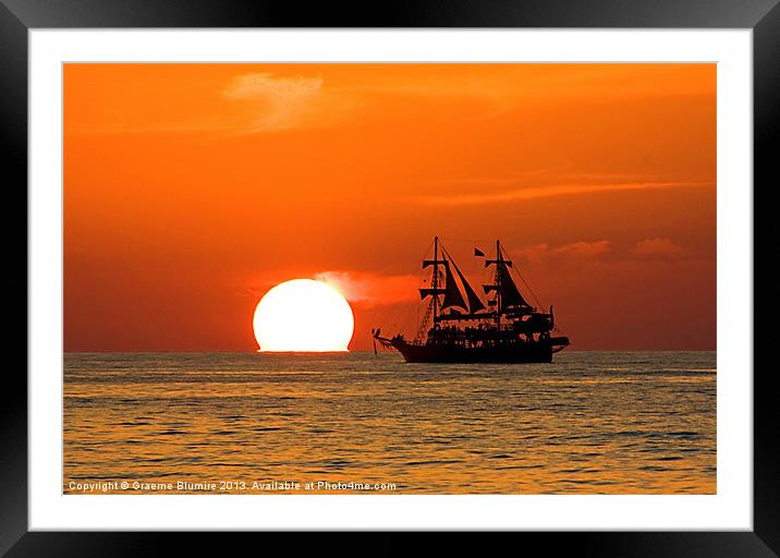 Sunset On the Med Framed Mounted Print by Graeme B