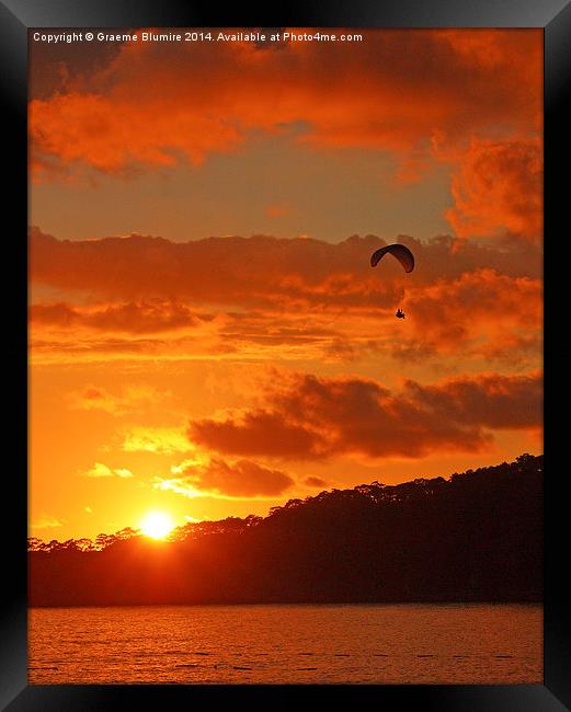 Sunset Glider Framed Print by Graeme B