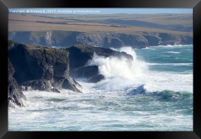 Crashing Waves Framed Print by Graeme B