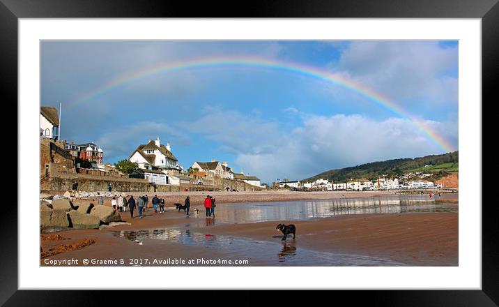 Sidmouth Rainbow Framed Mounted Print by Graeme B