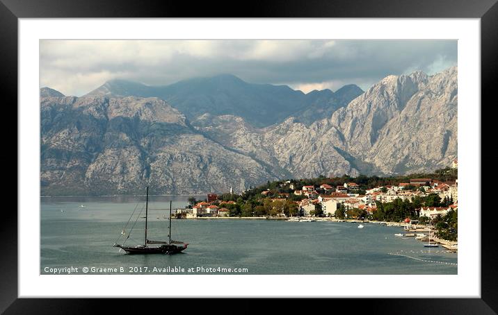 Anchored in Montenegro Framed Mounted Print by Graeme B