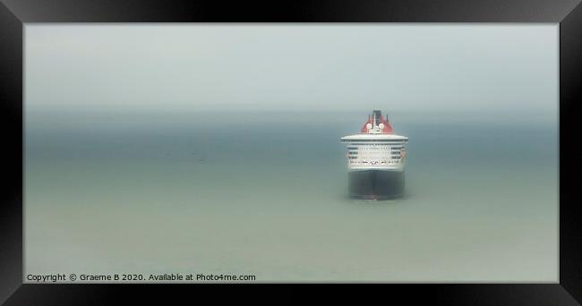 Queen Mary 2 at anchor Framed Print by Graeme B