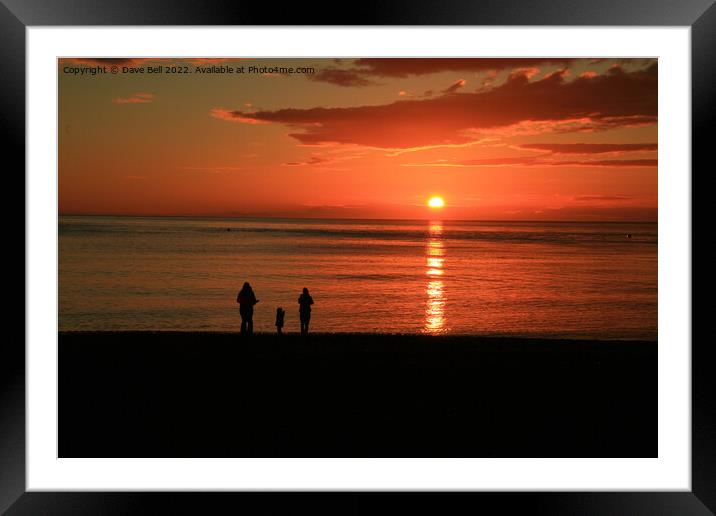 Sun rising over The English Channel watched by thr Framed Mounted Print by Dave Bell