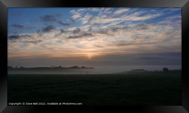 Sky Cloud Misty Sunrise Framed Print by Dave Bell