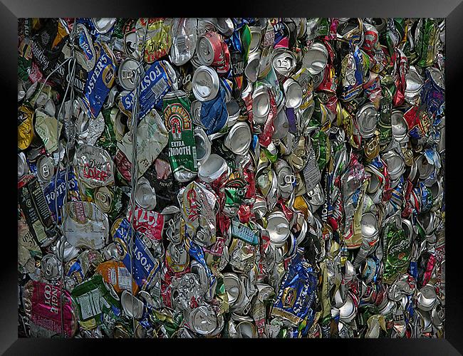 Recycling  Drinks Tin Cans Framed Print by Dave Bell