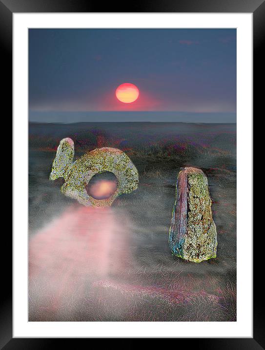 Druid Magic Stones Fantasy Framed Mounted Print by Dave Bell
