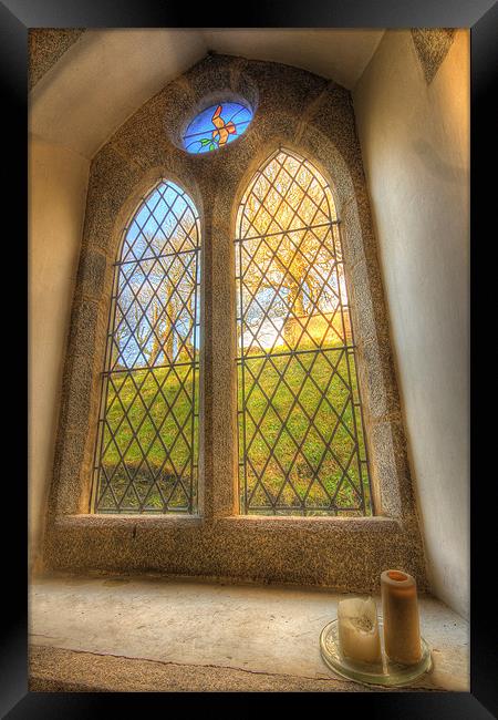 Stained Glass Church window Framed Print by Dave Bell