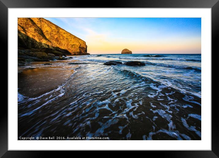 Gull Rock north cornwall uk Trebarwith Strand Framed Mounted Print by Dave Bell
