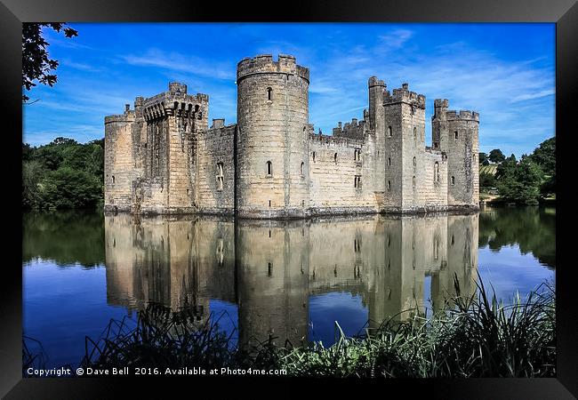 Bodiam Castle and moat Framed Print by Dave Bell