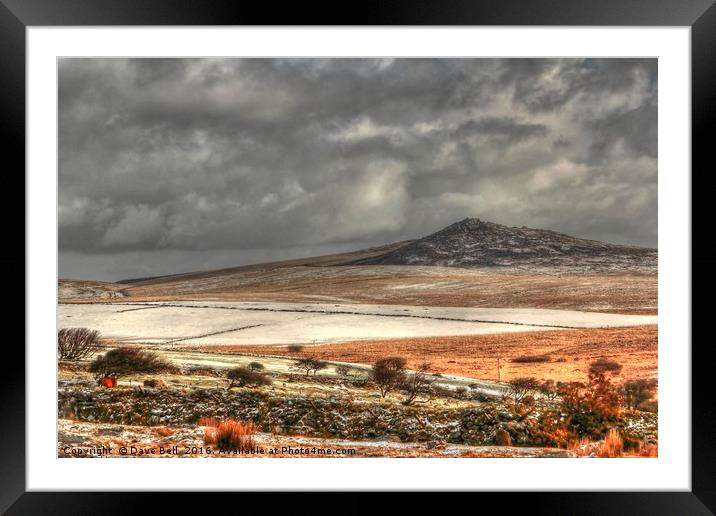 Brown Willy  Snow Framed Mounted Print by Dave Bell