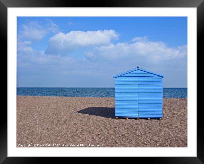 Blue Beach Hut Framed Mounted Print by Dave Bell