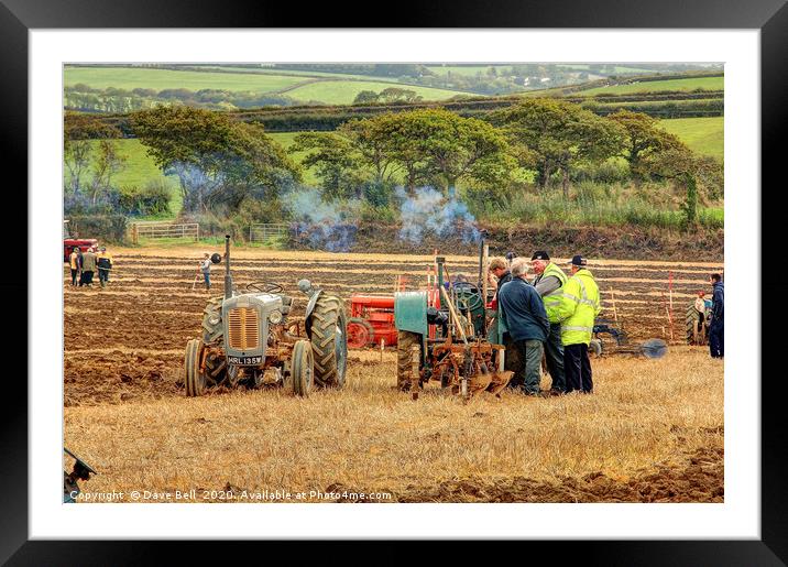 Vintage Tractor Ploughing  Match Framed Mounted Print by Dave Bell