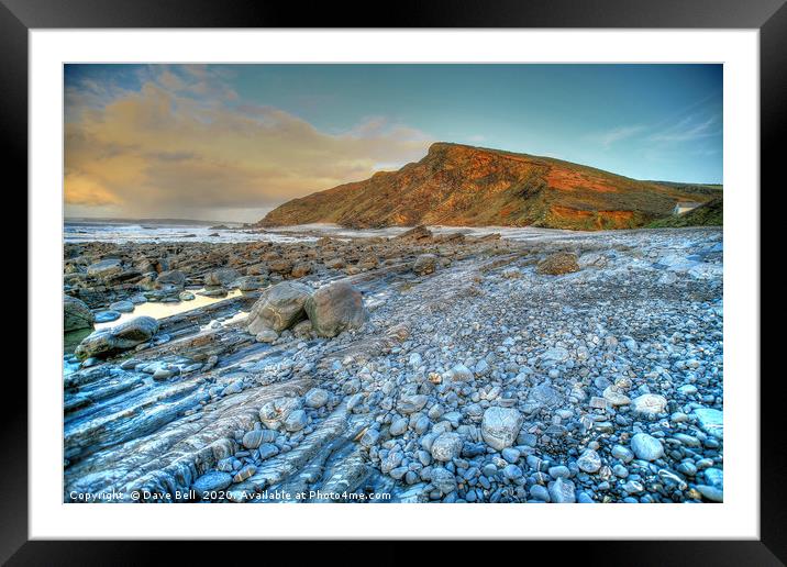 Sunset On The Cliffs Of North Cornwall Uk Framed Mounted Print by Dave Bell