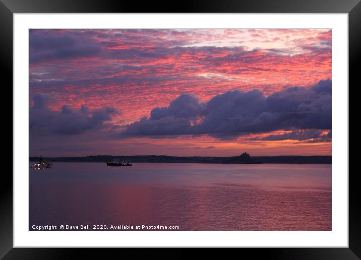 Pink Sunrise Framed Mounted Print by Dave Bell