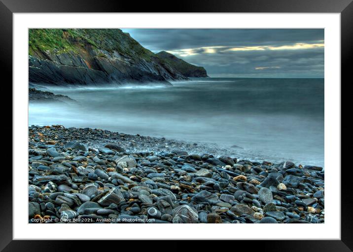 Grey Pebble Beach Framed Mounted Print by Dave Bell