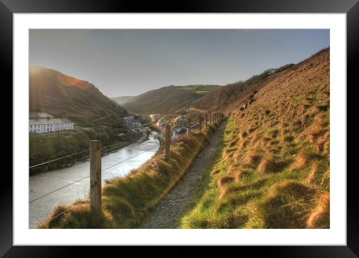 A High Footpath Overlooking Boscastle At Sunrise. Framed Mounted Print by Dave Bell