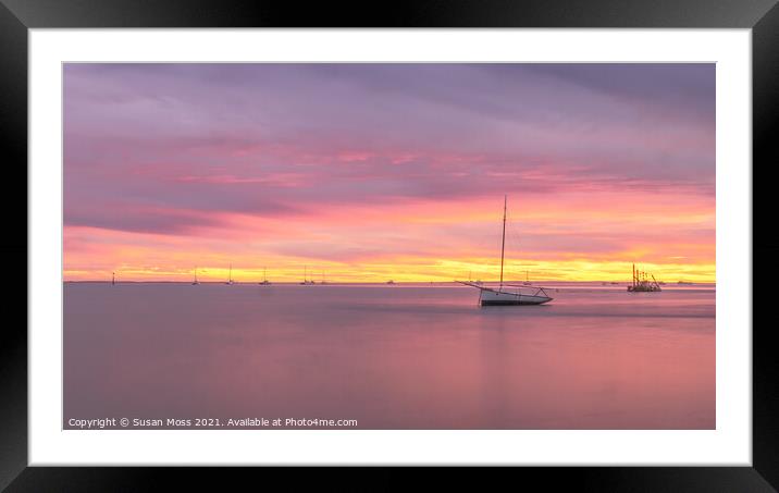 Serene Sunset at Denham north Western Australia Framed Mounted Print by Susan Moss