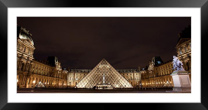 Louvre Museum Pyramid Paris Framed Mounted Print by Catherine Kiely