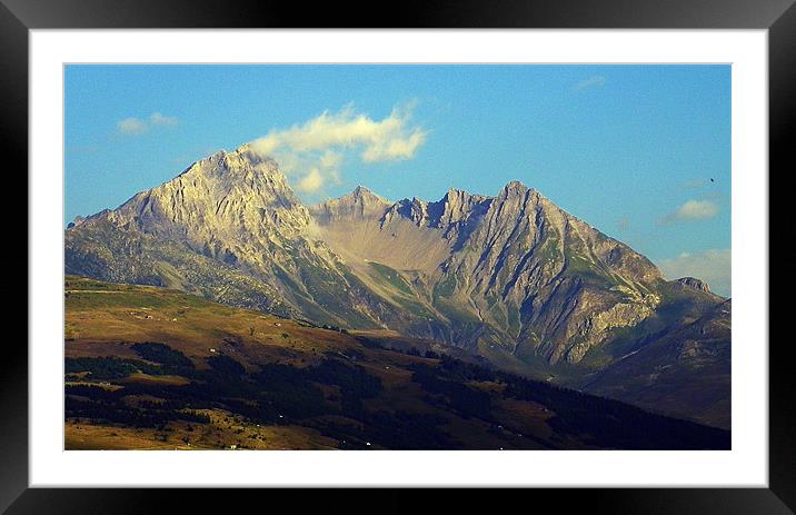 Alpine Mountain Framed Mounted Print by Oliver Gibson