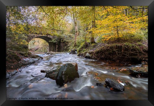 Autumn at May Beck, Sneaton Forest near Whitby Framed Print by Martin Williams