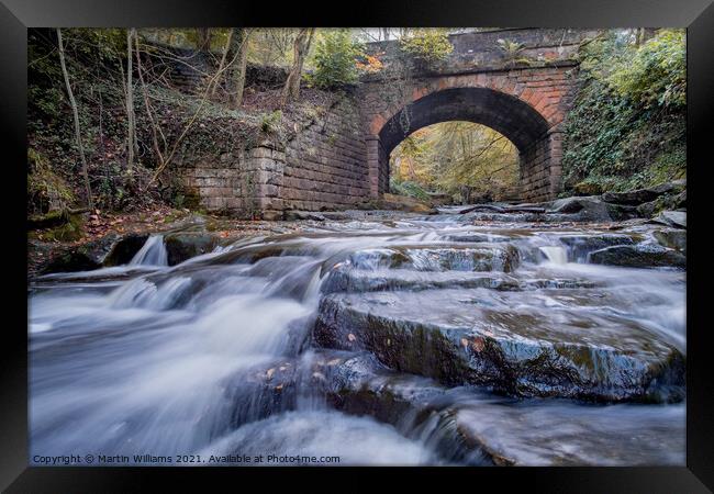 Bridge over May Beck, Sneaton Forest, Near Whitby Framed Print by Martin Williams