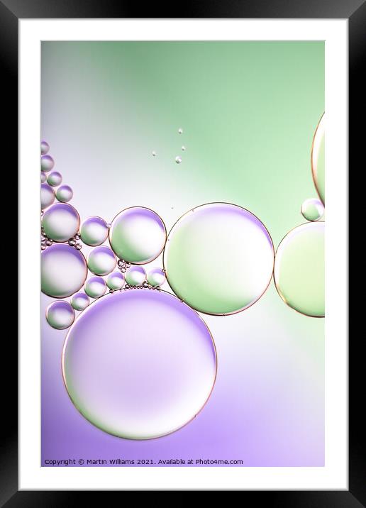 Oil on water abstract Framed Mounted Print by Martin Williams