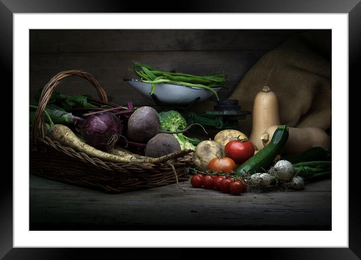 Harvest vegetables still life photography Framed Mounted Print by Martin Williams