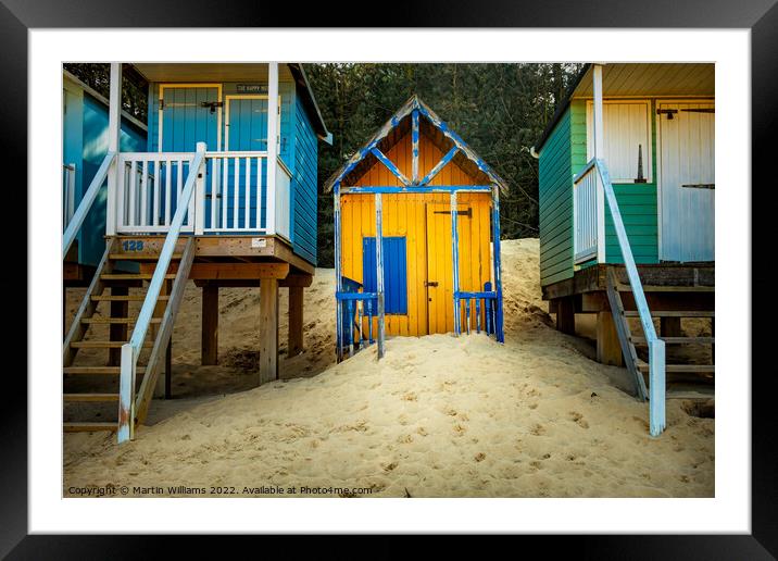 Wells-next-the-Sea beach hut Framed Mounted Print by Martin Williams