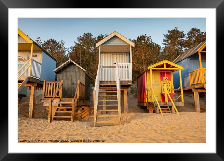 Beach huts at Wells-Next-the-Sea Framed Mounted Print by Martin Williams