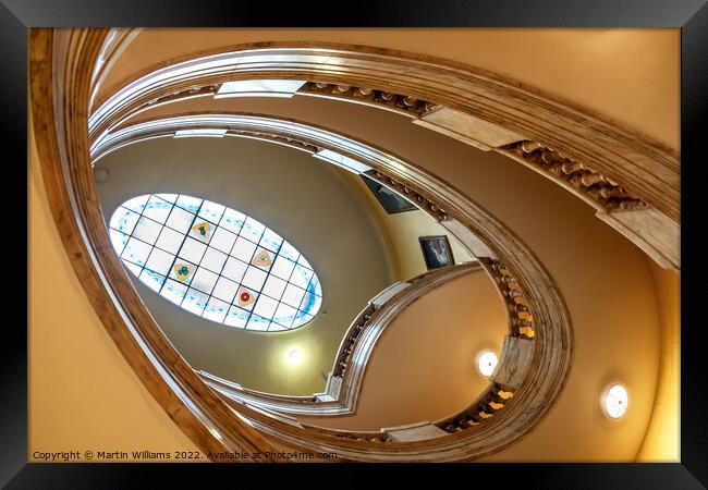 The spiral staircase at The Royal Horseguards Hotel, London Framed Print by Martin Williams