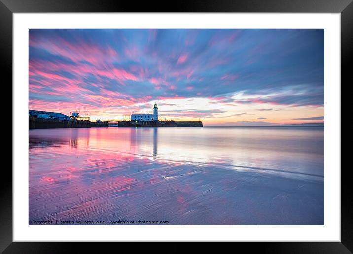 Sunrise over Scarborough south bay, North Yorkshire Framed Mounted Print by Martin Williams