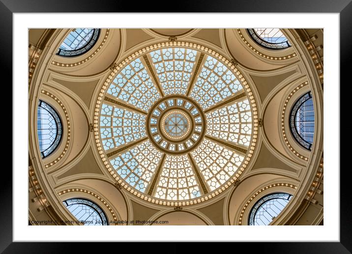 Domed roof in Westfield Shopping Mall, San Francisco, Californi Framed Mounted Print by Martin Williams